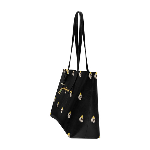 halloween - skull with candle pattern Euramerican Tote Bag/Large (Model 1656)