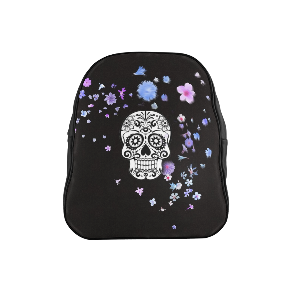 skull with flower shower School Backpack (Model 1601)(Small)