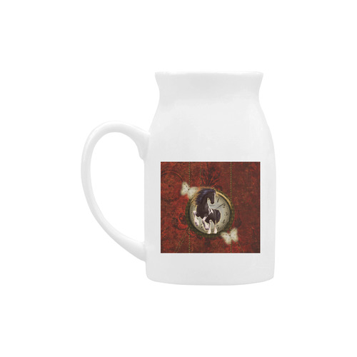 Wonderful horse on a clock Milk Cup (Large) 450ml