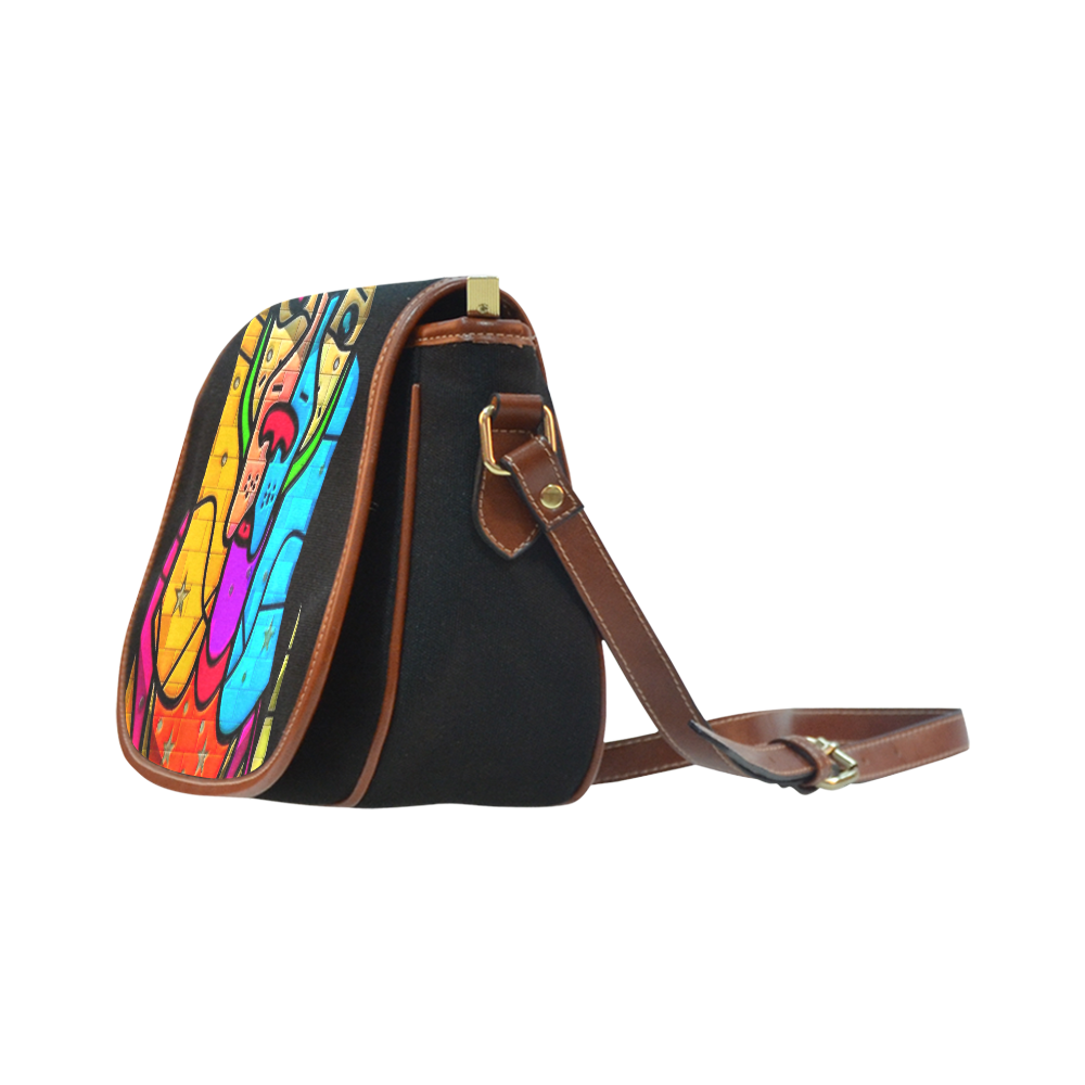 Dog by Popart Lover Saddle Bag/Small (Model 1649)(Flap Customization)