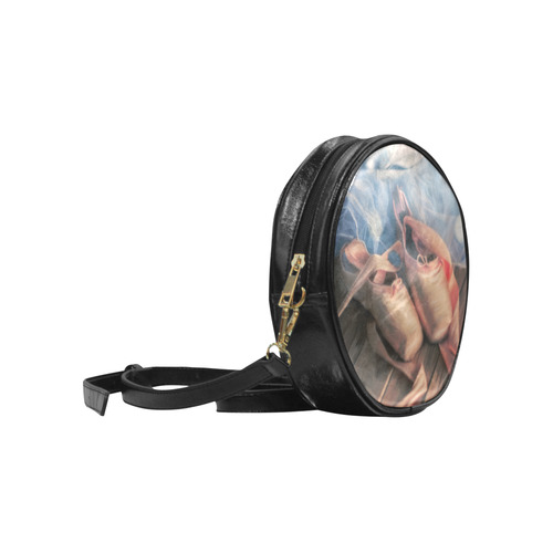 Painting ballet ballerina shoes and jersey tutu Round Sling Bag (Model 1647)