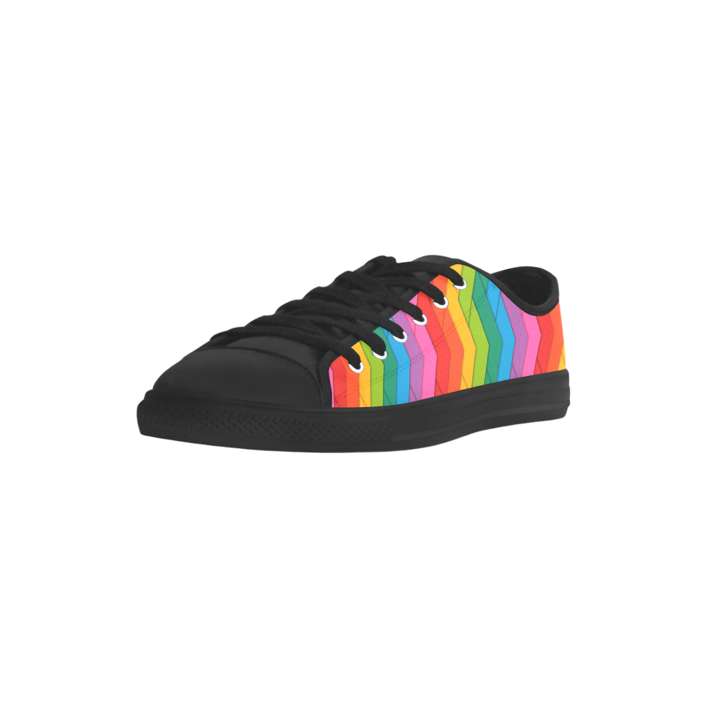 Woven Rainbow Aquila Microfiber Leather Women's Shoes/Large Size (Model 031)