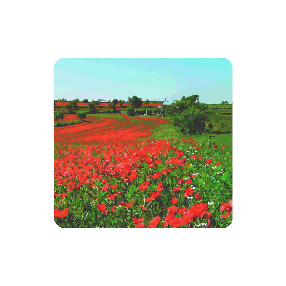Field With Red Poppies Floral Landscape Women's Clutch Purse (Model 1637)
