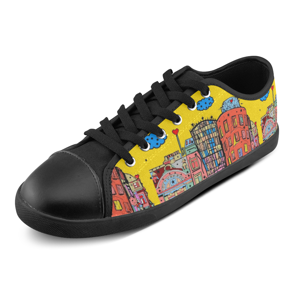 Dancing House Prague by Nico Bielow Canvas Shoes for Women/Large Size (Model 016)