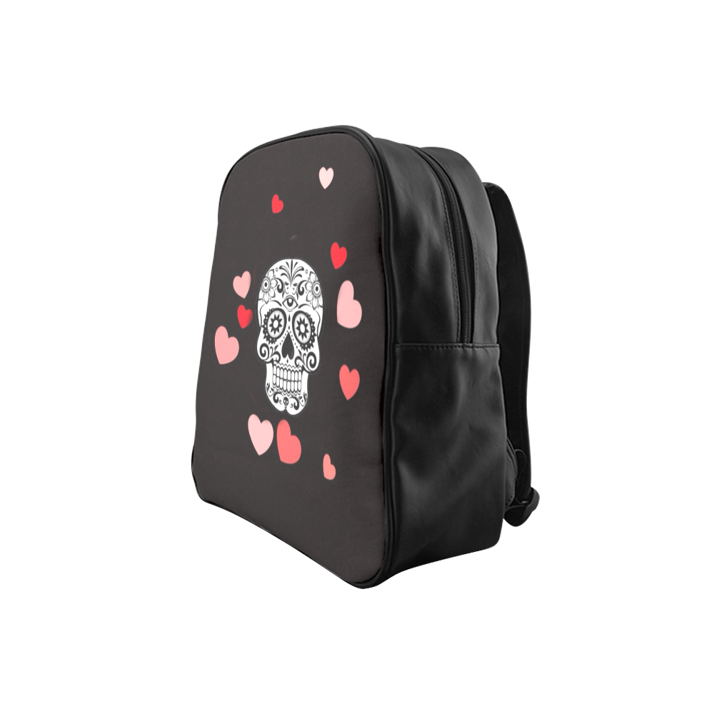 skull with hearts School Backpack (Model 1601)(Small)