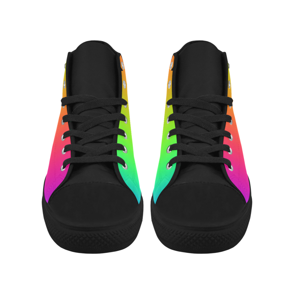 Love the Rainbow Aquila High Top Microfiber Leather Women's Shoes (Model 032)