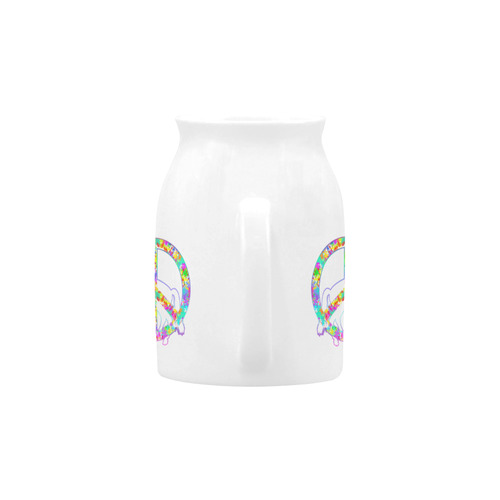 White UNICORN in a multicolored Splatter PEACE Milk Cup (Small) 300ml