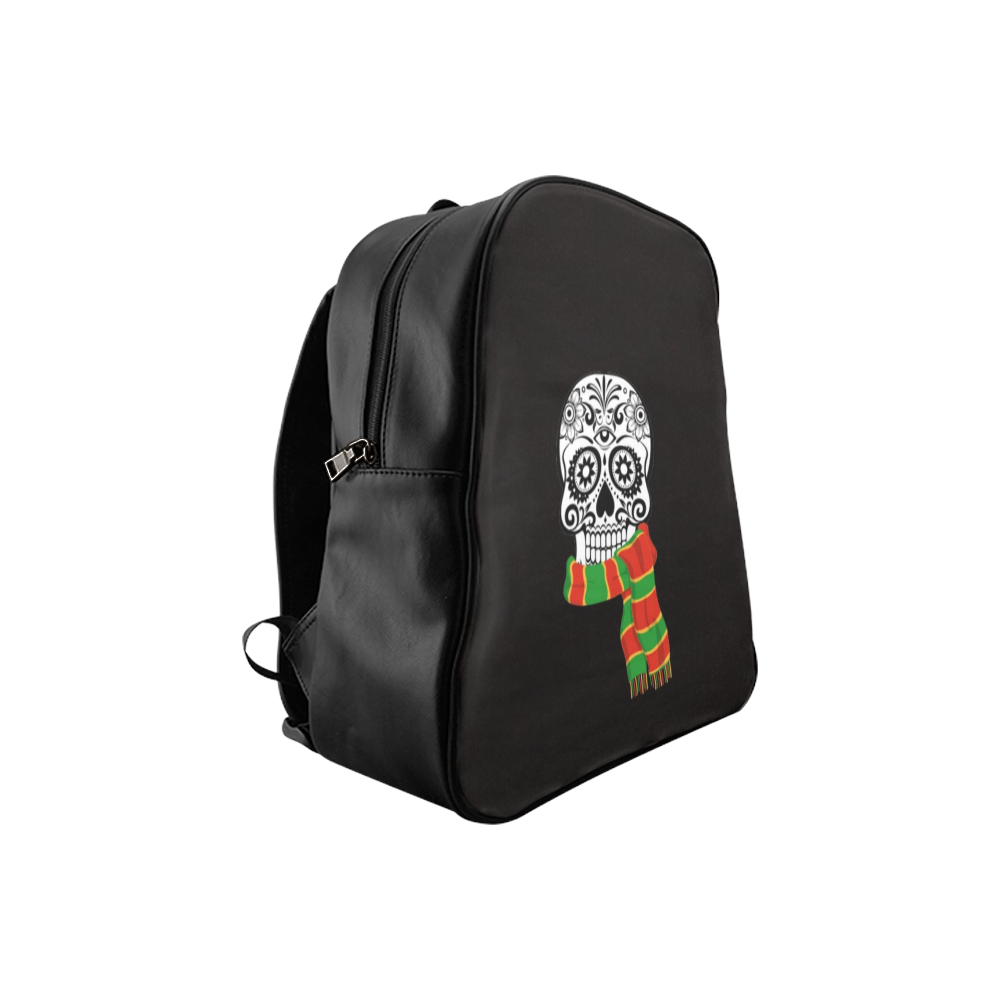 funny skull with scarf School Backpack (Model 1601)(Small)