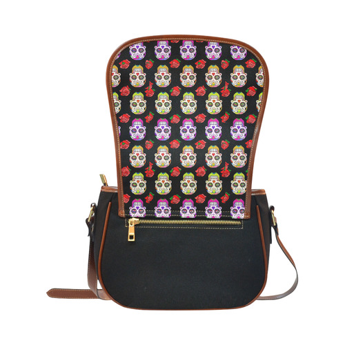 Muertos Skull by Popart Lover Saddle Bag/Small (Model 1649)(Flap Customization)