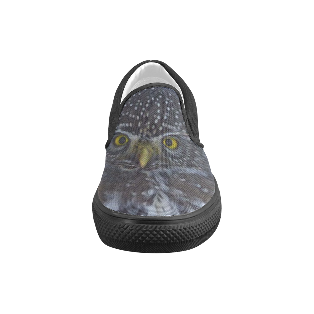amazing owl by JamColors Slip-on Canvas Shoes for Men/Large Size (Model 019)