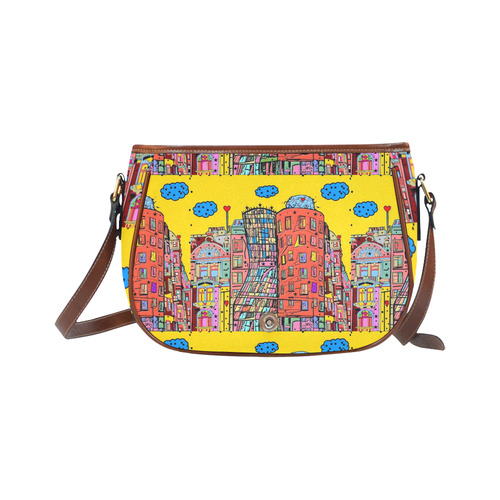 Dancing House Prague by Nico Bielow Saddle Bag/Large (Model 1649)