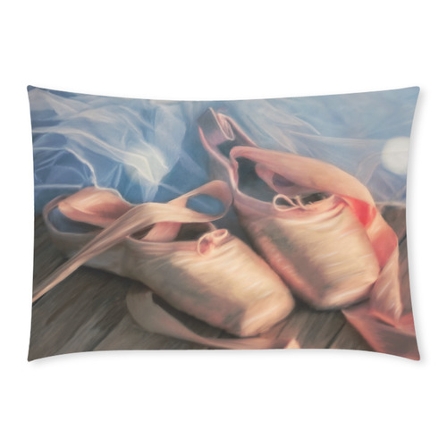 Painting ballet ballerina shoes and jersey tutu Custom Rectangle Pillow Case 20x30 (One Side)