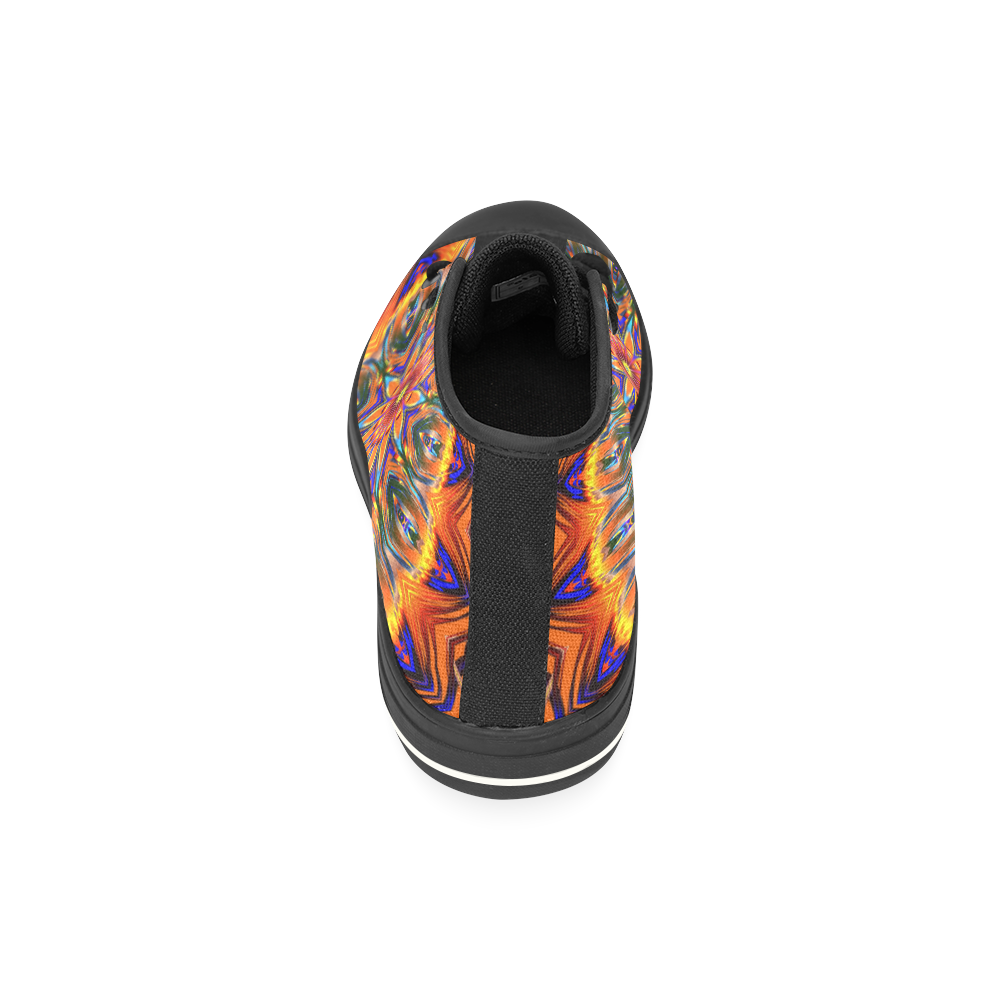 Love Power Mandala High Top Canvas Women's Shoes/Large Size (Model 017)