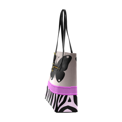 Pink Butterfly Euramerican Tote Bag/Small (Model 1655)