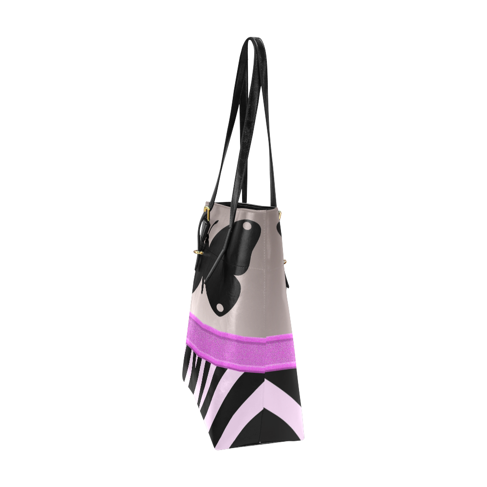 Pink Butterfly Euramerican Tote Bag/Small (Model 1655)