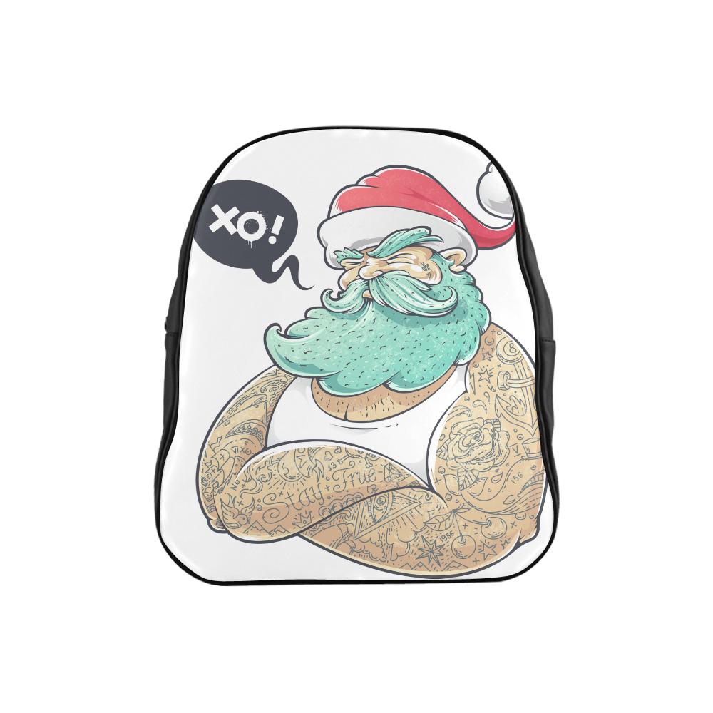 Hipster Santa Claus, Christmas School Backpack (Model 1601)(Small)