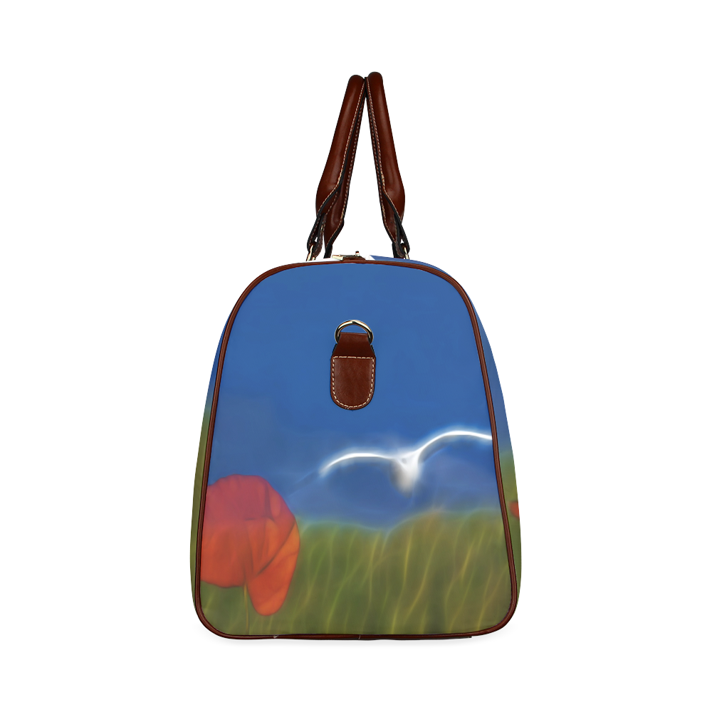 Wonderful Summer Dreaming with Poppy and Seagull Waterproof Travel Bag/Small (Model 1639)
