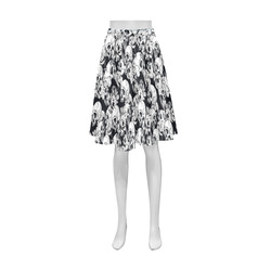 skull pattern, black and white Athena Women's Short Skirt (Model D15)