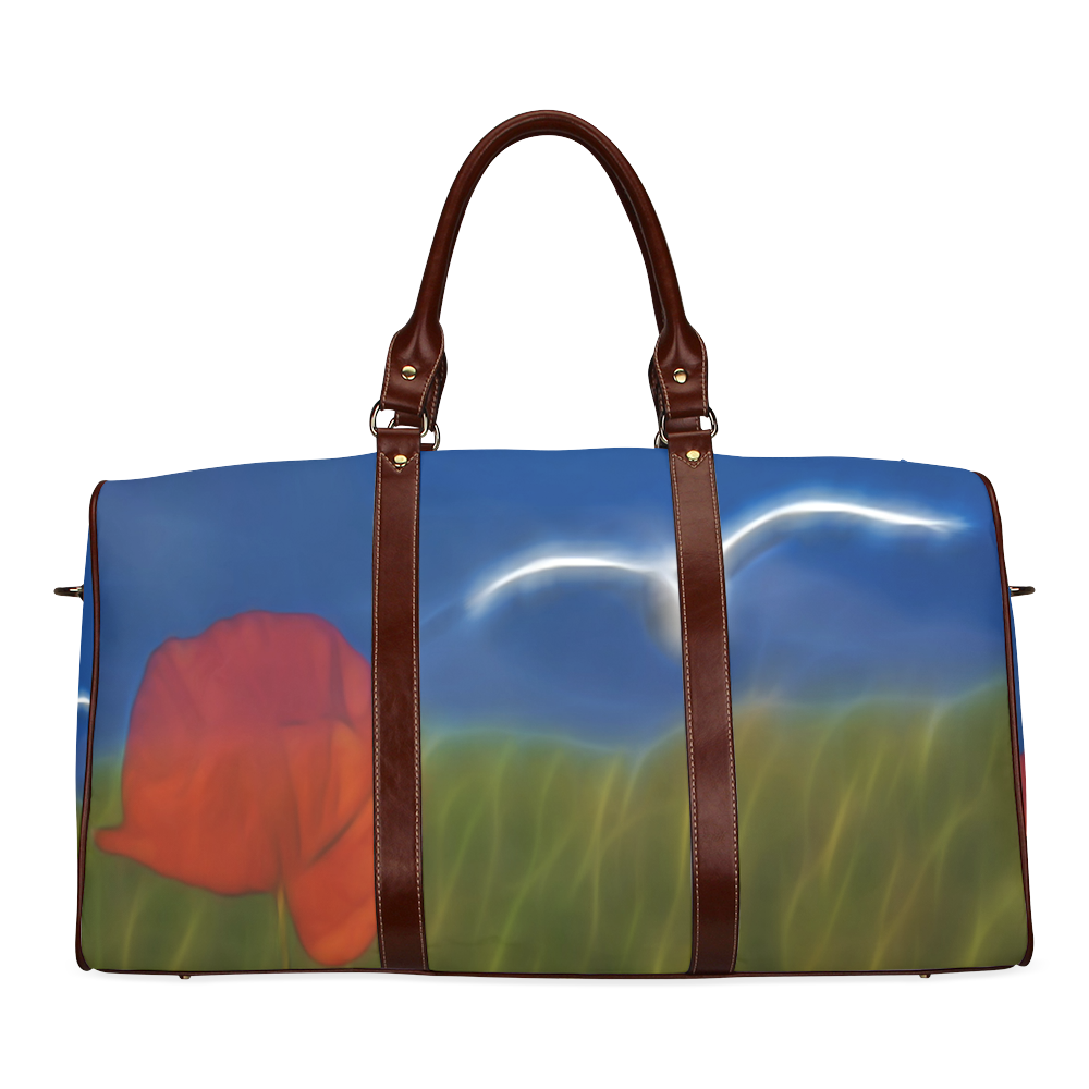 Wonderful Summer Dreaming with Poppy and Seagull Waterproof Travel Bag/Large (Model 1639)