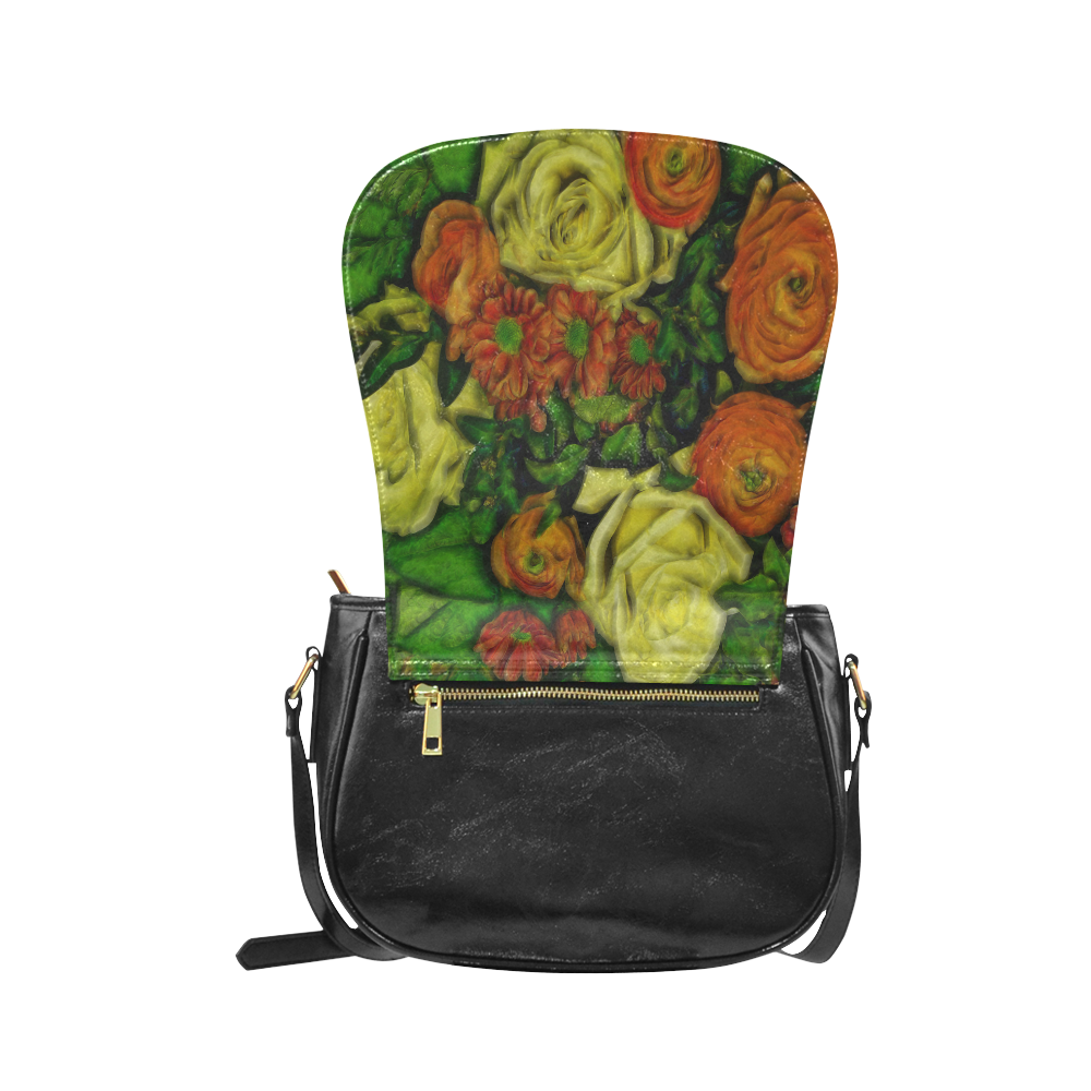 Bouquet of Flowers Classic Saddle Bag/Small (Model 1648)