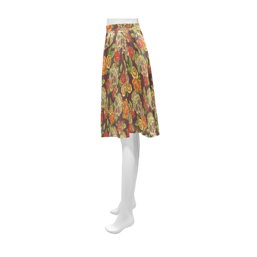 sugar skull pattern Athena Women's Short Skirt (Model D15)