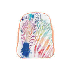 watercolor rainbow zebra School Backpack (Model 1601)(Medium)