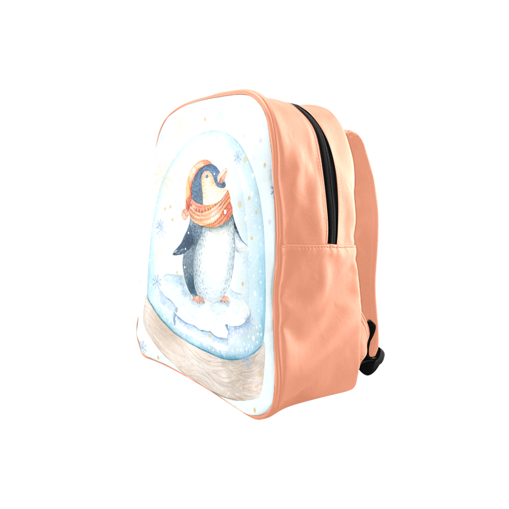 cute penguin, christmas School Backpack (Model 1601)(Small)