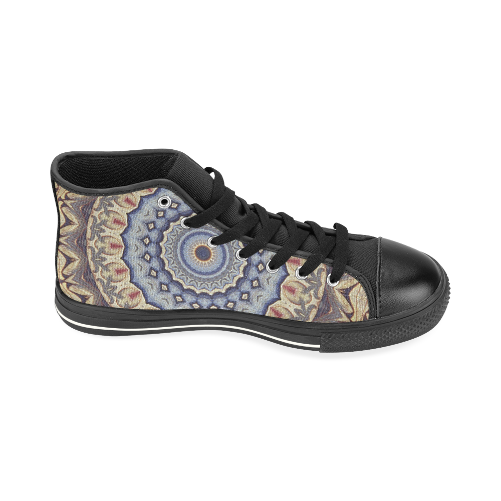 Soft and Warm Mandala High Top Canvas Women's Shoes/Large Size (Model 017)