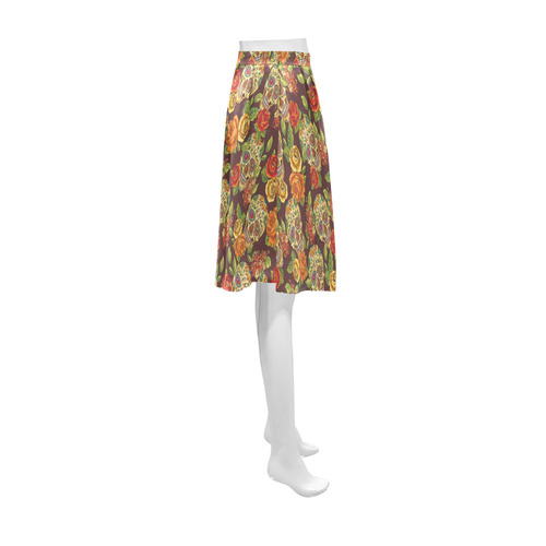 sugar skull pattern Athena Women's Short Skirt (Model D15)