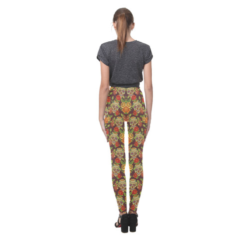 sugar skull pattern Cassandra Women's Leggings (Model L01)