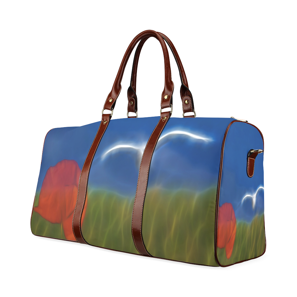 Wonderful Summer Dreaming with Poppy and Seagull Waterproof Travel Bag/Large (Model 1639)