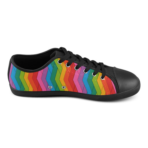 Woven Rainbow Canvas Shoes for Women/Large Size (Model 016)