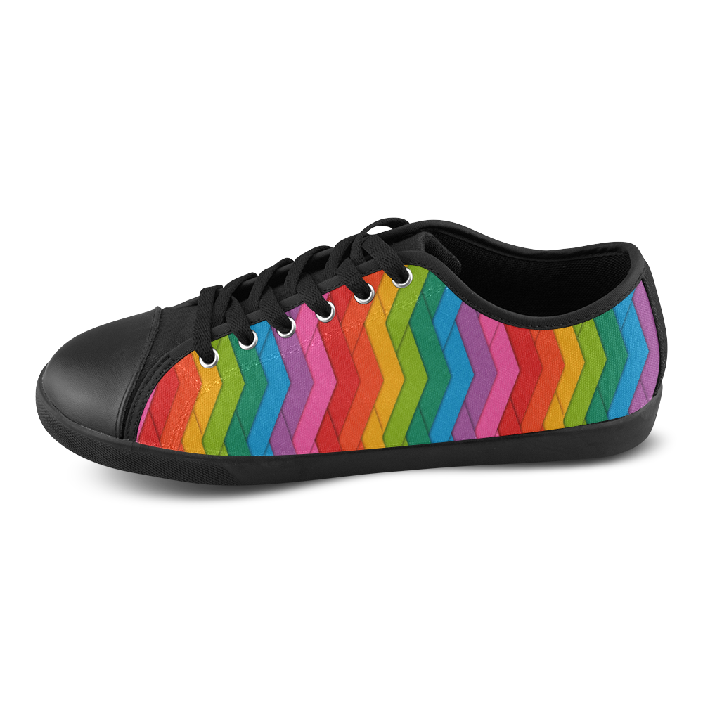 Woven Rainbow Canvas Shoes for Women/Large Size (Model 016)