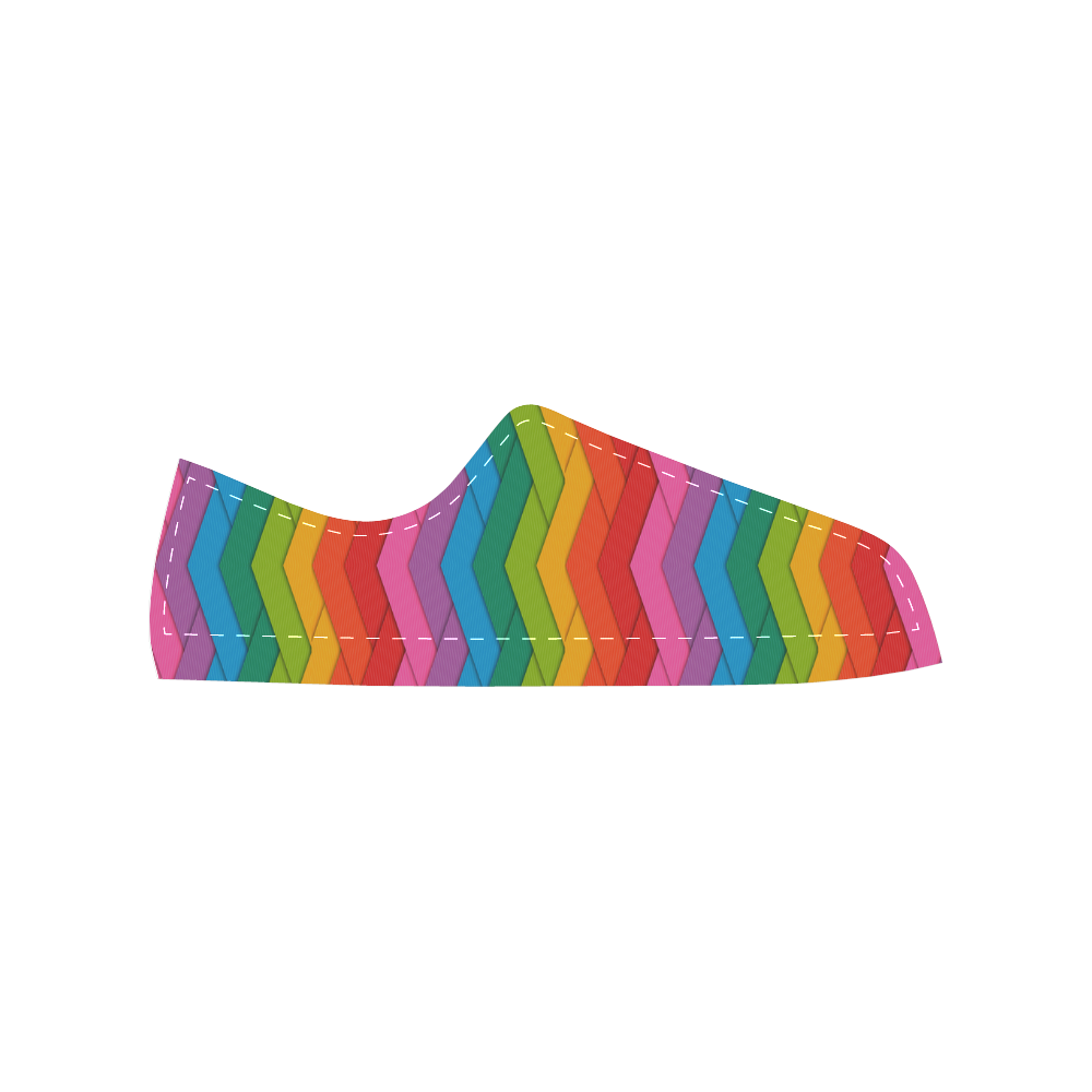Woven Rainbow Canvas Women's Shoes/Large Size (Model 018)