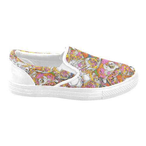 psycho-pop-fun 01A by JamColors Slip-on Canvas Shoes for Men/Large Size (Model 019)