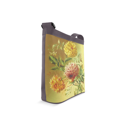 Yellow and Pink Dahlia Vintage Flowers Crossbody Bags (Model 1613)