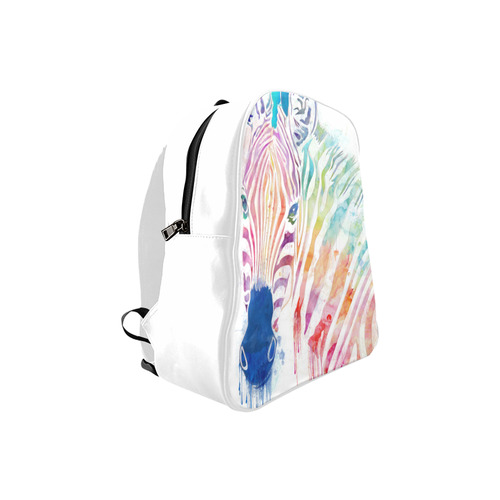 watercolor rainbow zebra School Backpack (Model 1601)(Small)