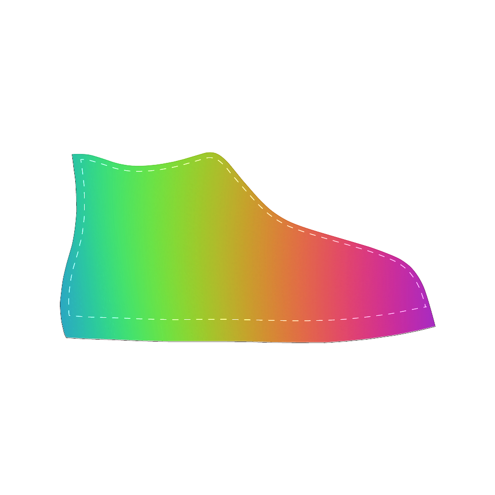 Love the Rainbow High Top Canvas Women's Shoes/Large Size (Model 017)