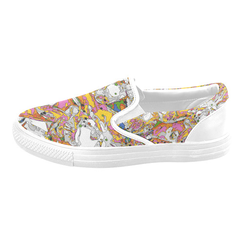 psycho-pop-fun 01A by JamColors Slip-on Canvas Shoes for Men/Large Size (Model 019)