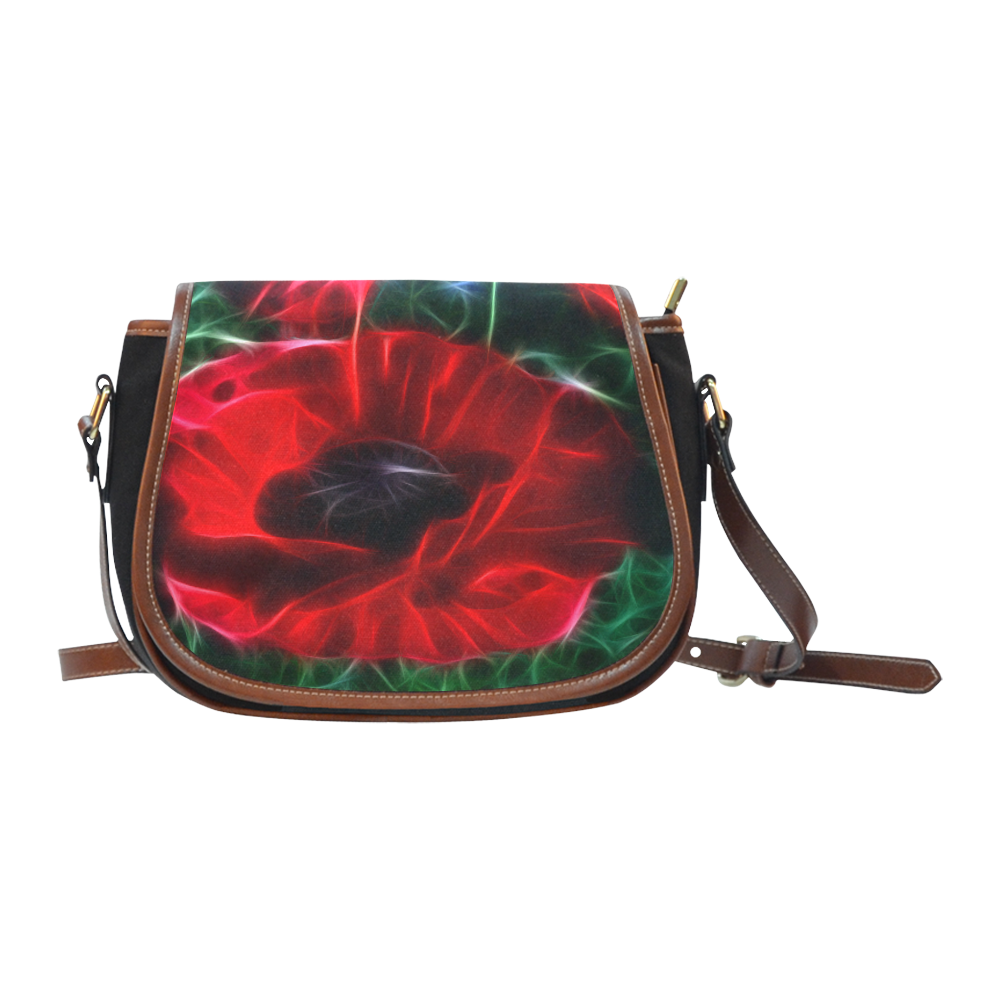Wonderful Poppies In Summertime Saddle Bag/Small (Model 1649)(Flap Customization)