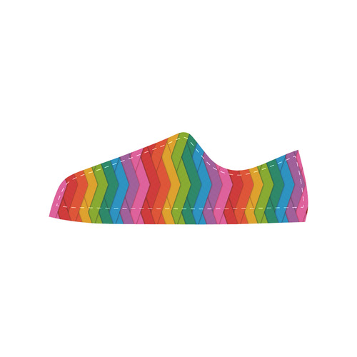 Woven Rainbow Canvas Women's Shoes/Large Size (Model 018)