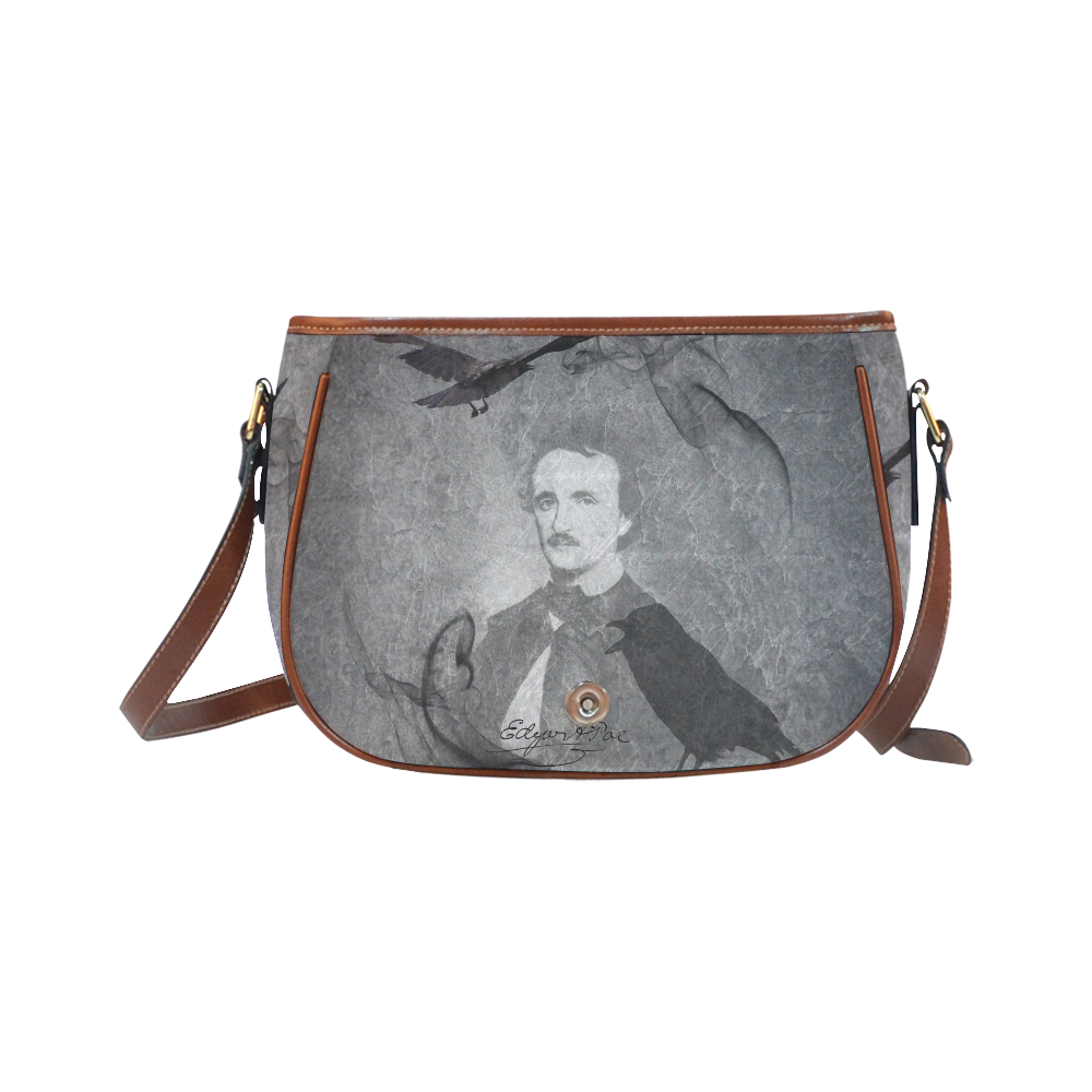 E.A. Poe - The Raven Vintage Collage Saddle Bag/Large (Model 1649)
