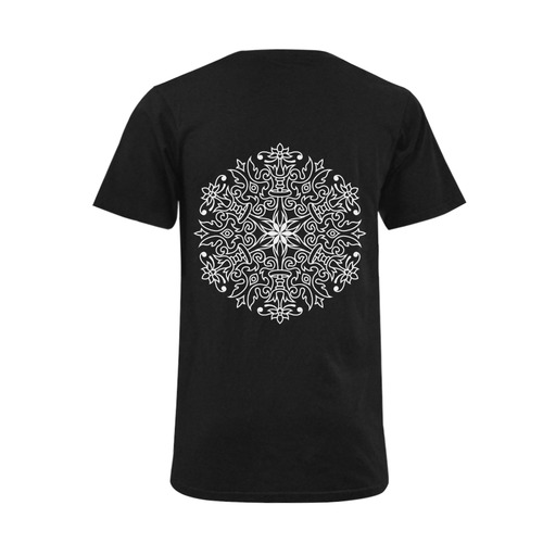 Symbol Ornaments Spring Life Mandala White Men's V-Neck T-shirt  Big Size(USA Size) (Model T10)