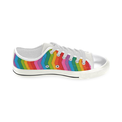 Woven Rainbow Canvas Women's Shoes/Large Size (Model 018)