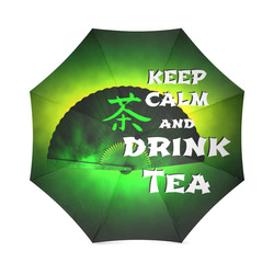 keep calm and drink green tea Foldable Umbrella (Model U01)