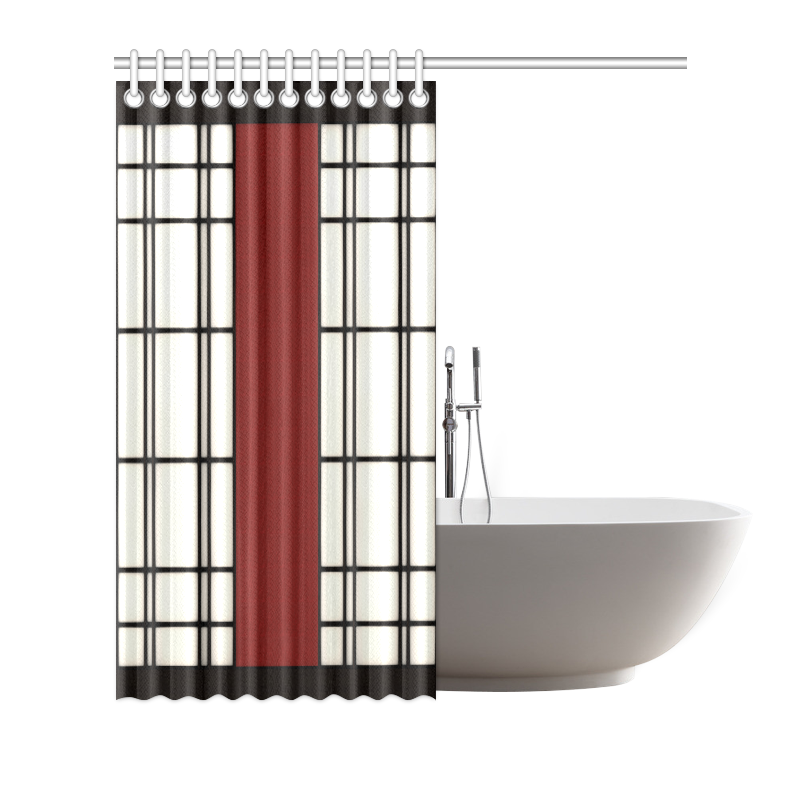Shoji - red Shower Curtain 66"x72"