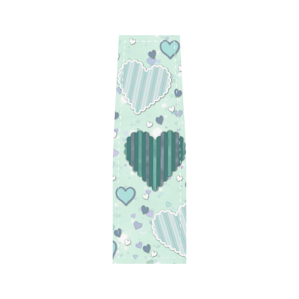 Mint Green Patchwork Hearts Saddle Bag/Small (Model 1649) Full Customization