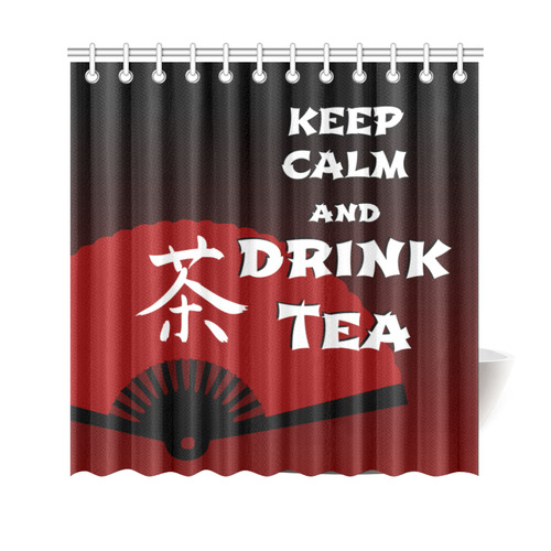 keep calm drink tea - asia edition Shower Curtain 69"x70"