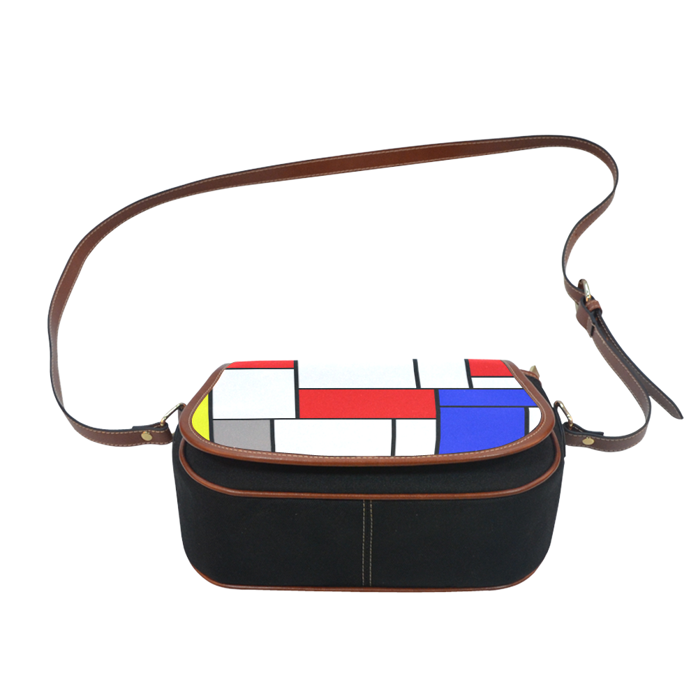 Mondrian style Saddle Bag/Small (Model 1649)(Flap Customization)