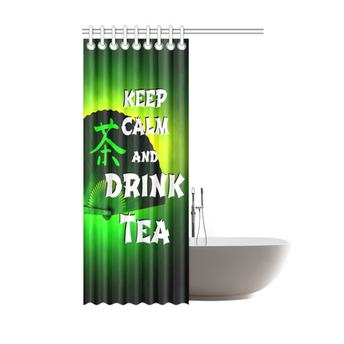 keep calm and drink green tea Shower Curtain 48"x72"